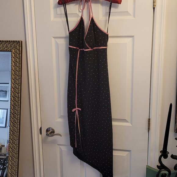 💕NWT Windsor Black and Pink Halter Midi Dress - Sz Large - Picture 3 of 12